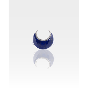 18K Gold Plated Rhodium Silver Half Moon <b>Opening</b> <b>Ring</b>-Trendy Eternity Casual Jewelry - Product Image 2