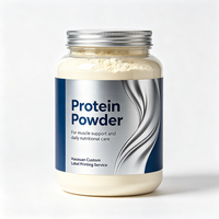 Étiquettes personnalisées Haoxuan pour pots de protéines en poudre, autocollants métallisés laminés résistants à l'eau pour l'emballage de la nutrition sportive