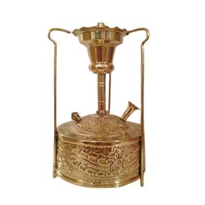 Chicha de table de luxe en laiton doré avec finition laquée florale égyptienne |   Chicha arabe ornée, martelée à la main - Product Image 5