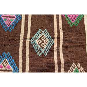 Vintage Turkish Rug, Oversize 7.6x12.2 ft (231x371 cm) Rug, <b>Brown</b> Floral <b>Wool</b> Rug - Product Image 5