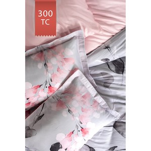 Varol Royal Satin 300TC Duvet Cover <b>Set</b> <b>Single</b> Floral Modern Design for Home-MARIA - Product Image 3