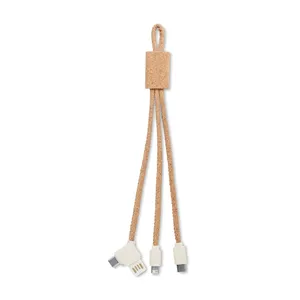3in1 CABIE Cork Ecological USB <b>Charge</b> <b>Cable</b> for Promotional Gadgets - Product Image 2