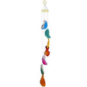 Carillon éolien de Noël mélange tranches d'agate naturelle géode Agate carillon éolien multi agate naturelle colorée grossiste de décoration d'intérieur - Product Image 3