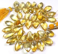 Magnifiques pierres précieuses naturelles de citrine jaune, taille marquise, qualité supérieure, jeu de couleurs, 8 brins facettés, perles de 14-18 mm pour la fabrication de bijoux