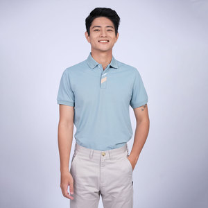 เสื้อโปโลแขนสั้นสำหรับผู้ชายเสื้อกอล์ฟแบบทันสมัยปกโครงสร้างและผ้ายืด100% โพลีเอสเตอร์ผลิตจากเวียดนาม - Product Image 4