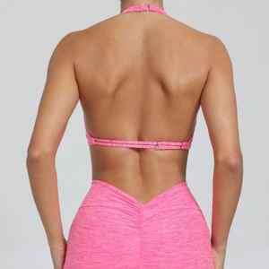 Sujetador Deportivo Transpirable de Venta Caliente para Gimnasio y Fitness, Sin Costuras, Ajustable en la Espalda, Color Sólido, Ropa Deportiva para Mujer - Product Image 4
