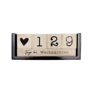 Calendario de escritorio de madera con cuenta regresiva y contador de días, decoraciones festivas de Navidad - Product Image 1