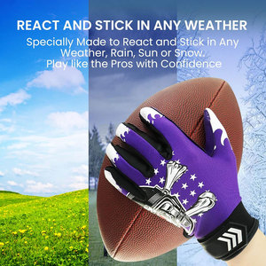 Gants de football américain souples Logos d'équipe personnalisés Meilleurs récepteurs Compétences pour joueurs gants haute performance gants d'équipe personnalisés - Product Image 4