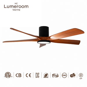 Ventilateur de plafond encastré de 60 pouces avec lumière, pales en bois massif, télécommande APP, moteur DC silencieux, LED dimmable – En stock aux États-Unis - Product Image 1