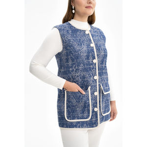 Women's <b>Plus</b> <b>Size</b> Formal Vest with Button and Logo Detail - Product Image 2