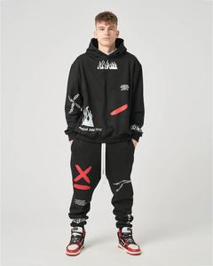 2024 vente en gros OEM personnalisé hommes hiver survêtements 2 pièces pantalons de survêtement à capuche Jogging costume personnalisable survêtement ensemble - Product Image 2