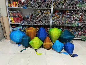 Venta al por mayor linternas de seda restaurante decoración Festival evento Fiesta linternas de tela de seda hecho en Vietnam tamaño personalizado - Product Image 3