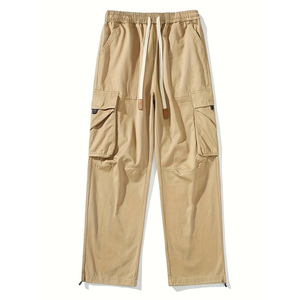 Ropa deportiva holgada media personalizada para hombre, suavizante transpirable, pantalones Cargo de punto para correr, pantalones de talla grande, Vaqueros rectos holgados de calle alta - Product Image 3
