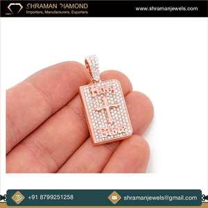 Joyería religiosa de Plata de Ley 925 chapada en oro, collar con colgante de Cruz de oración bíblica personalizado con abalorio de diamante cultivado en laboratorio - Product Image 4