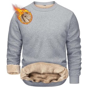 Pull d'hiver gris à manches longues en polaire à col rond - Product Image 2