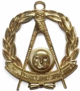 Chaîne de collier plaquée or pour les officiers de la Grande Loge maçonnique - Bijou de la Grande Loge, type de fermoir sans fermoir, type de pierre précieuse sans pierre précieuse - Product Image 4