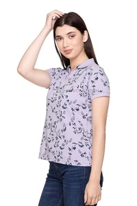 Polo pour femme été 2025, manches courtes, respirant, coton uni, col personnalisé, coupe ajustée, chemise de golf pour femme, service OEM - Product Image 5