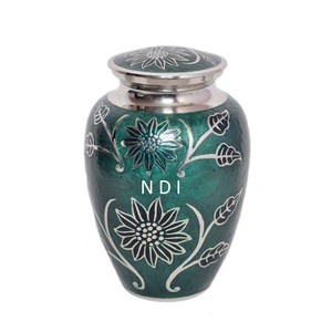 High Standard Quality Decorative Border Metal Cremation Urns Enamel Finishing For Human Body Ashes <b>Memorial</b> <b>Keepsake</b> Urns - Product Image 3