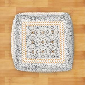 Magnifique pouf fait main, écologique, 100% coton, avec imprimé jaipuri, design moderne, pour la décoration de mariage, salon - Product Image 4