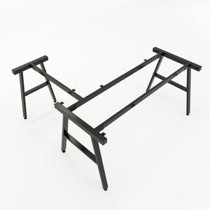 AConcept Industrial L-Shaped Metal Desk Legs 160x150x73cm White/Black Easy Assembly (HCAC019) - Product Image 1