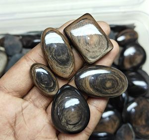 Cabochon en obsidienne cuivrée poli à la main, pierre précieuse en quartz cristallin en forme de poire, fourniture en gros pour la fabrication de bijoux - Product Image 6