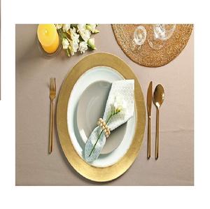 Grand chargeur assiette vaisselle décorative en métal assiette réutilisable de luxe de haute qualité pour mariage - Product Image 1