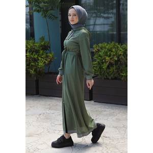 Mega Merchant - Abrigos, Chaquetas y Gabardinas Modestas con Cierre para Mujer, Detalle de Cadena, Estilo Abaya para Uso Diario - Product Image 3