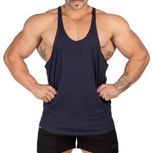 OEM Service Factory Manufacturer Cotton Polyester Made <b>Men</b> Gym <b>Vest</b> New <b>Fashion</b> Fitness Wear Solid Color <b>Men's</b> Singlets - Product Image 1