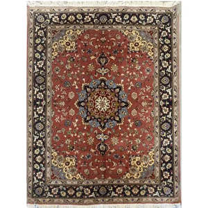 Tapis persan de Tabriz unique en son genre, 5' x 7' - Product Image 1