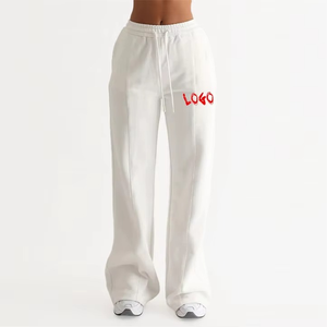 Pantalon de jogging en polaire de printemps pantalon de survêtement Hip Hop à coupe ample à jambe droite pantalon de survêtement personnalisé avec logo imprimé pour hommes - Product Image 1