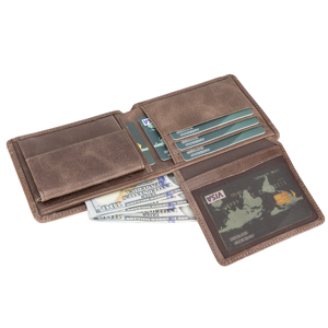 BEN Unisex <b>Slim</b> Customizable Genuine Leather Handmade Fashion Luxury Card Holder Short Cover Closure RFID Protected <b>Wallet</b> - Product Image 4