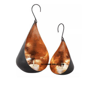 <b>Set</b> 2 Metal Hammered Votive <b>Candle</b> Holder Fancy New Design Stylish Modern Wholesale <b>Candle</b> Votive With Hanging Hook - Product Image 1