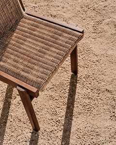 Sillas de comedor de madera natural y tejido de estilo bohemio con asientos duraderos para comedores y oficinas - Product Image 3