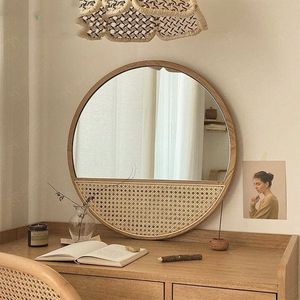 Meilleures ventes de fleurs en rotin naturel avec miroir, tenture murale, décoration de chambre d'enfant, OEM, personnalisé, fabriqué à la main au Vietnam - Product Image 3