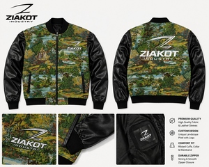 ZIAKOT Men's Bomber <b>Jacket</b> Polyester/Cotton <b>Fleece</b> <b>Lined</b> Breathable Pullover V-neck Casual Winter Style Varsity <b>Jacket</b> Vintage - Product Image 4