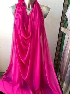 Tissu en mousseline de soie léger de qualité supérieure au mètre, finition mate douce, idéal pour la confection de robes de mariée, la décoration, les robes, l'habillement de voitures et de sacs, pour filles. - Product Image 6