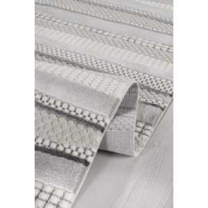 Alfombra Netline BY045, Diseño Moderno Gris, Polipropileno y Poliéster Duraderos, Fácil de Limpiar, Antideslizante, para Uso Doméstico - Product Image 4