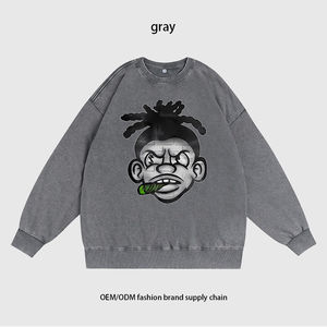 OEM haute qualité Stock vente en gros sweats 350g lavé à l'acide lavé imprimé hommes sweats surdimensionnés Vintage sweats - Product Image 6