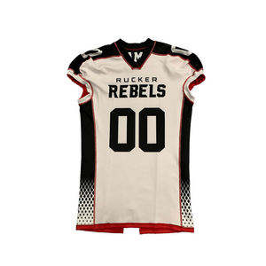 Venta al por mayor personalizado fútbol americano Jersey último diseño con mangas cortas transpirable más tamaño característica uniformes personalizados - Product Image 2