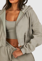 Ensemble de survêtement sportif 2 pièces en coton 100 % pour femme, avec logo personnalisé, manches longues, couleur unie, collection hiver, vente en gros
