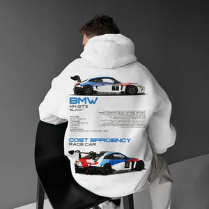 Sudadera con Capucha con Gráfico de Carreras de Fórmula Ferrari, Algodón Premium, Diseño Deportivo, Corte Holgado, Estampado de Alto Impacto, Uso Diario - Product Image 2