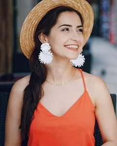 Nuevos pendientes de gota con cuentas bohemias para mujer, Pendientes colgantes de cuentas llamativas, Pendientes colgantes de playa redondos ligeros hechos a mano - Product Image 1