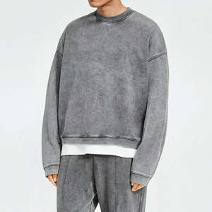 Sudadera lisa de cuello redondo con diseño de logotipo Algodón puro Cómoda y transpirable para hombres y mujeres en otoño - Product Image 1