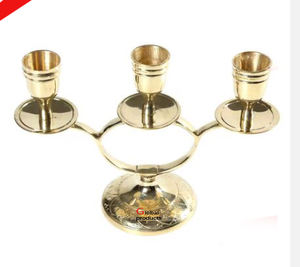 Portavelas de tamaño largo de acero inoxidable con acabado dorado de alta venta para restaurante y bar de hotel - Product Image 2