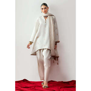 Traje de Satén Jacquard de 3 Piezas con Dupatta MJ-52042 - Product Image 5