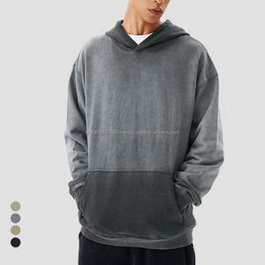 Sweats à capuche 420GSM 100% coton éponge pour hommes, sweats à capuche surdimensionnés vintage dégradés avec impression numérique pour l'hiver - Product Image 1