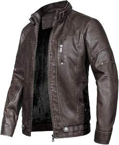Nouveau blouson personnalisé en cuir PU pour hommes blouson d'aviateur grande taille blouson de moto personnalisé fabrication personnalisée - Product Image 1