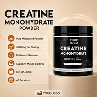 Créatine monohydrate pure en poudre 300g, complément pré-entraînement pour la musculation, la force, la récupération et l'énergie, étiquette privée OEM