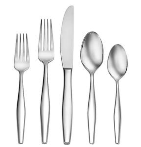 Vente en gros de poignée en bambou de haute qualité en acier inoxydable poli mat ensemble de couverts décoratifs 18-0 ensemble de couverts à l'argenterie - Product Image 1