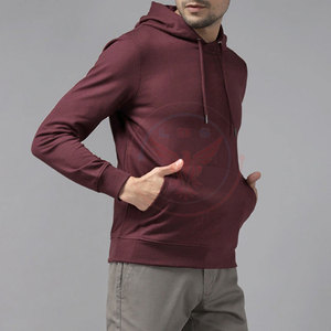 Service OEM – Nouveaux sweats à capuche décontractés pour hommes avec poches, en polaire polyester/coton, légers, couleur unie, écologiques - Product Image 4